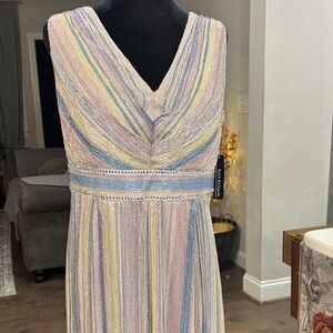 R & M Richards Pastel Striped Maxi Dress